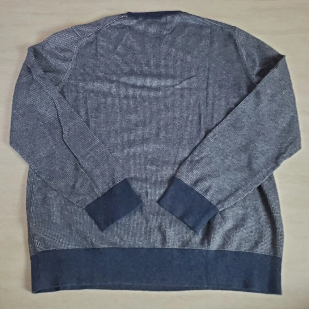 Banana Republic Sweater Mens Large Blue Cotton Silk Preppy‎ Blend Knit Classic